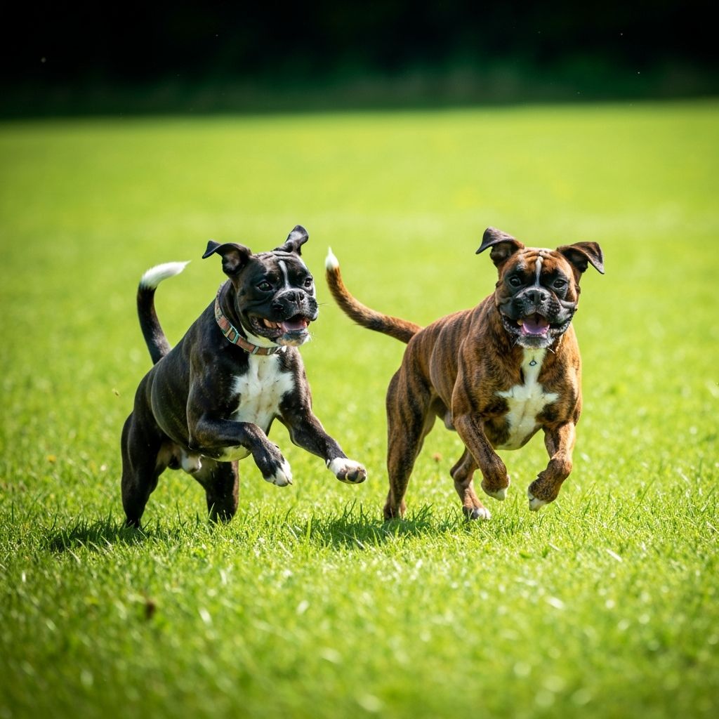 Boxers playing