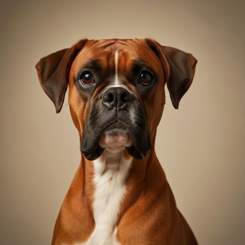 Adult fawn boxer portrait