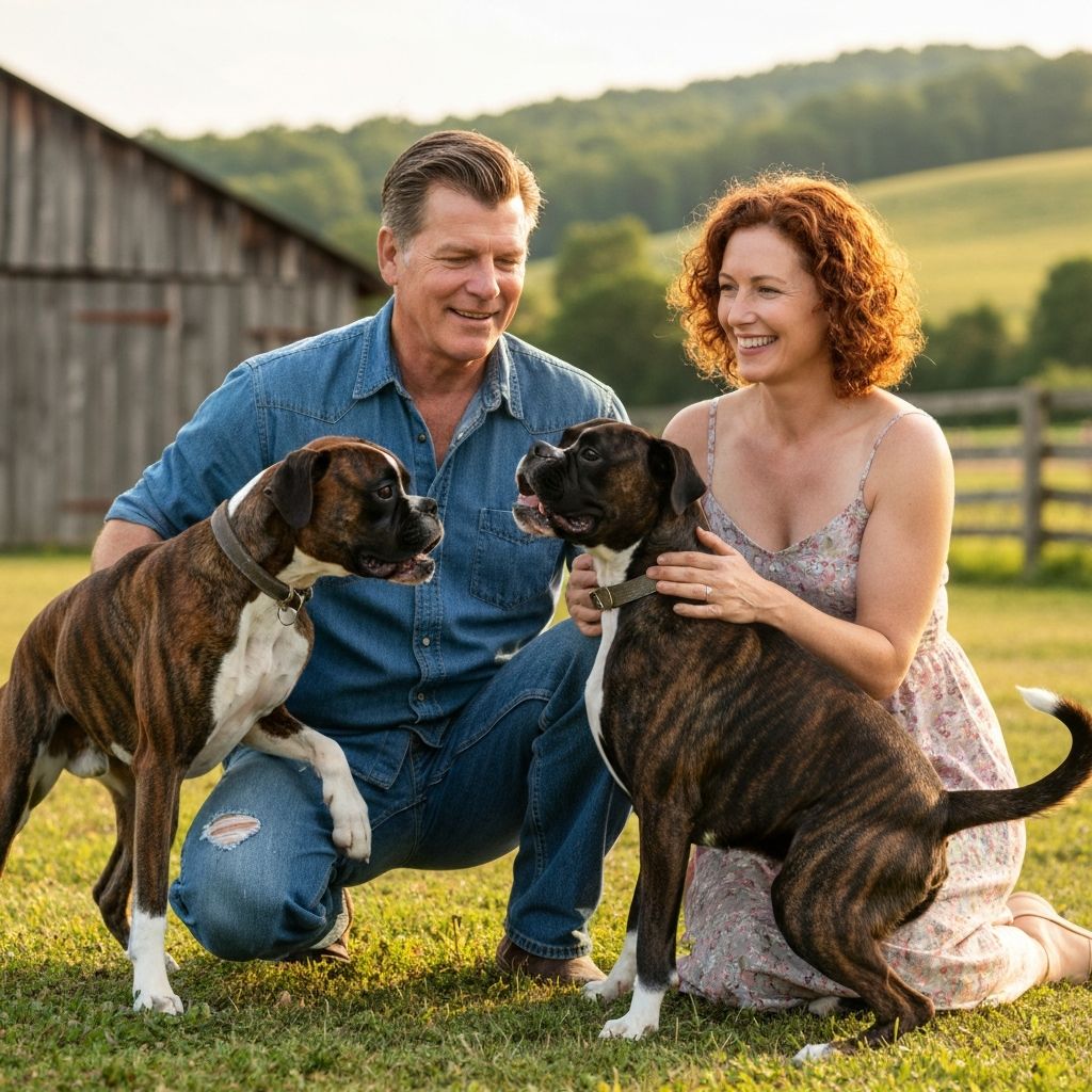 Stephanie and Greg with their Boxers